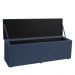 Calçadeira Baú Casal King 1,95m Roma Suede Azul Marinho Dal Poz Estofados