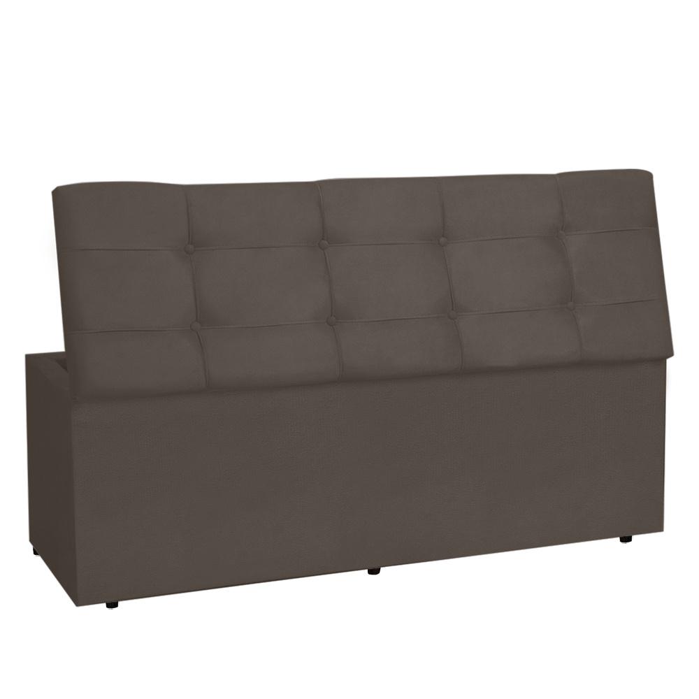 Calçadeira Baú Casal King 1,95m Roma Suede Marrom Dal Poz Estofados