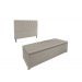 Conjunto Cabeceira Casal e Recamier Baú 1,60m Madrid Suede Bege Dal Poz Estofados