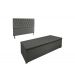 Conjunto Cabeceira Casal e Recamier Baú 1,60m Madrid Suede Cinza Dal Poz Estofados