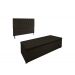 Conjunto Cabeceira Casal e Recamier Baú 1,60m Madrid Suede Marrom Dal Poz Estofados