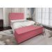 Conjunto Cabeceira Casal e Recamier Baú 1,60m Madrid Suede Rosa Dal Poz Estofados