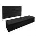 Conjunto Cabeceira Casal e Recamier Baú 1,95m Madrid Suede Preto Dal Poz Estofados