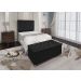 Conjunto Cabeceira Solteiro e Recamier Baú 0,90m Madrid Suede Preto Dal Poz Estofados