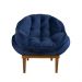 Kit 2 Poltronas Decorativa Marcela Veludo Azul Marinho Dal Poz Estofados