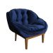 Kit 2 Poltronas Decorativa Marcela Veludo Azul Marinho Dal Poz Estofados