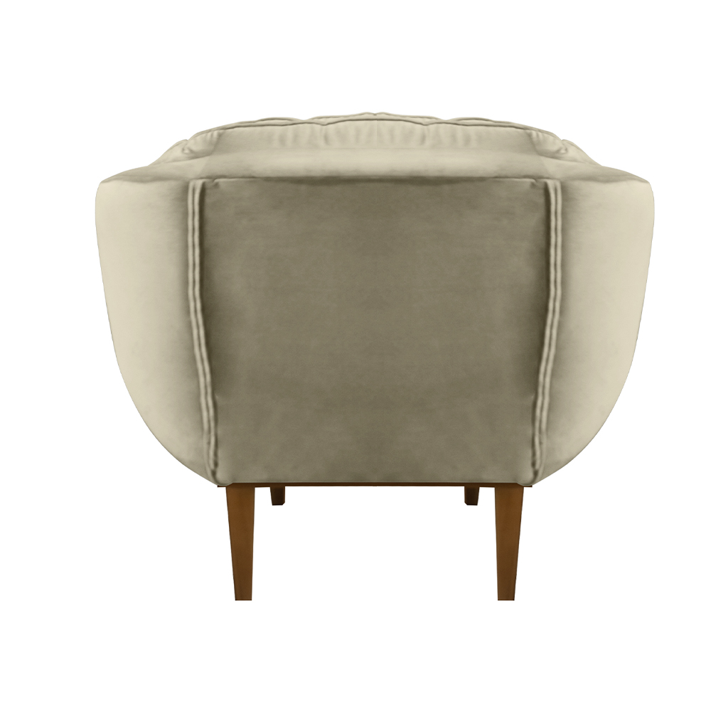 Kit 2 Poltronas Decorativa Marcela Veludo Bege Dal Poz Estofados