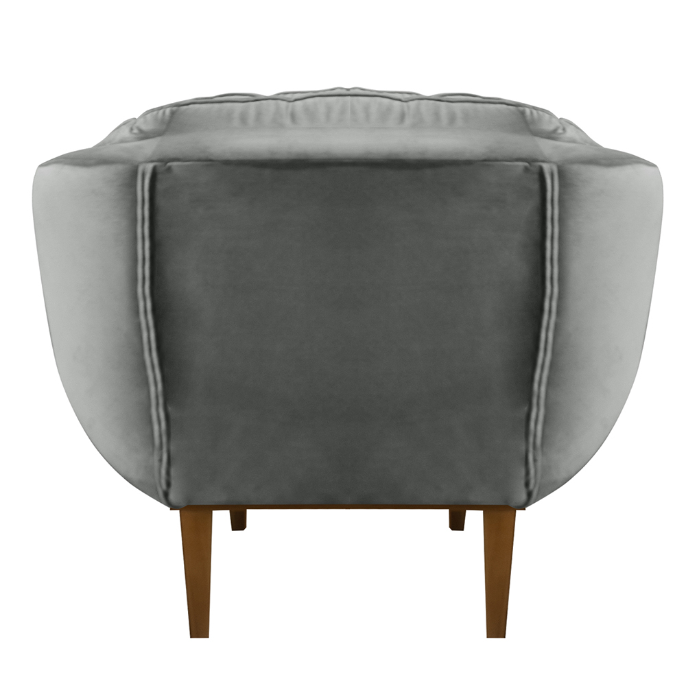 Kit 2 Poltronas Decorativa Marcela Veludo Cinza Dal Poz Estofados