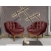 Kit 2 Poltronas Decorativa Marcela Veludo Marsala Dal Poz Estofados