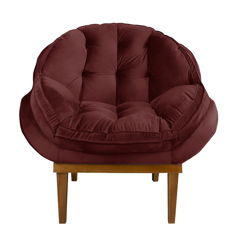 Kit 2 Poltronas Decorativa Marcela Veludo Marsala Dal Poz Estofados