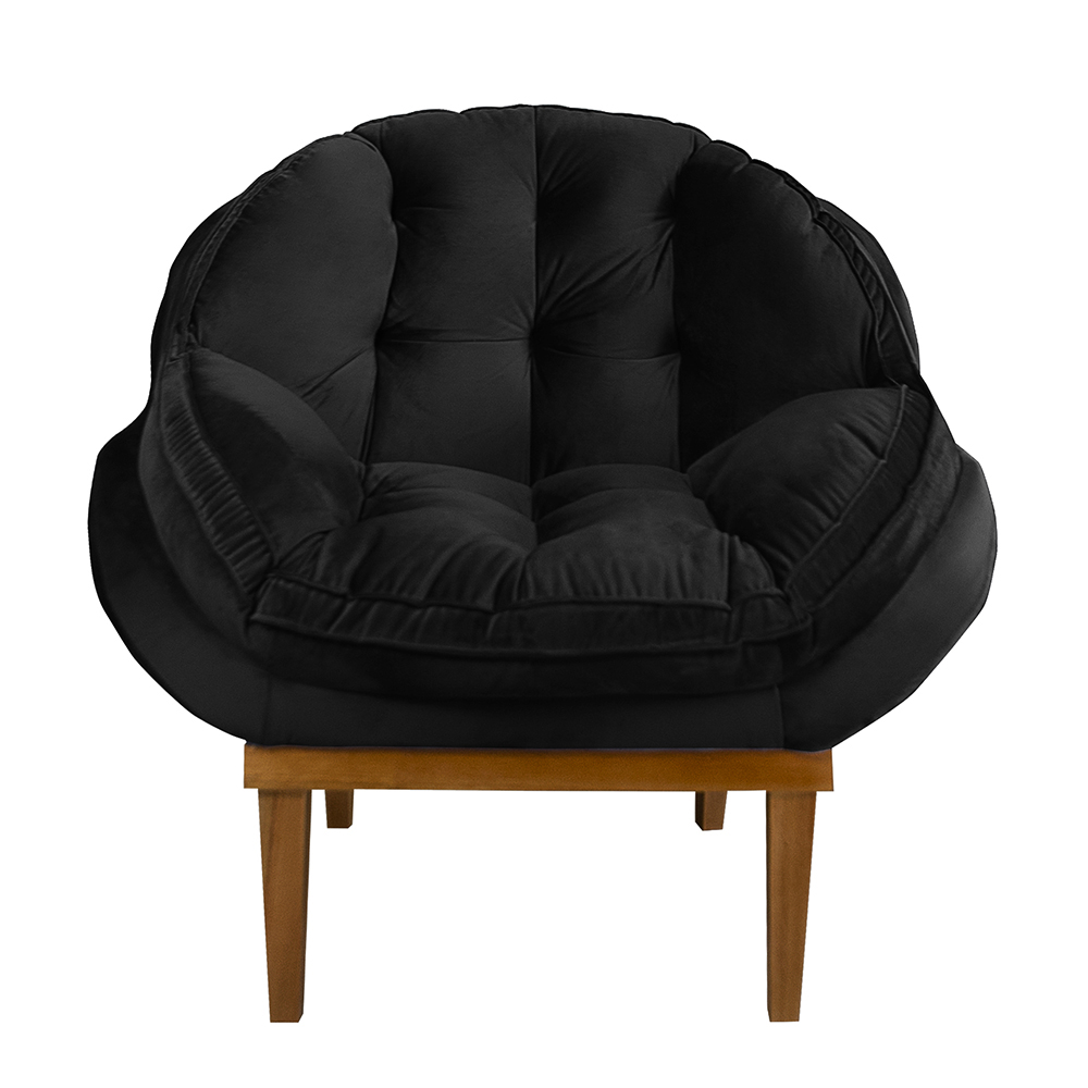 Kit 2 Poltronas Decorativa Marcela Veludo Preto Dal Poz Estofados