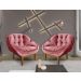 Kit 2 Poltronas Decorativa Marcela Veludo Rosa Dal Poz Estofados