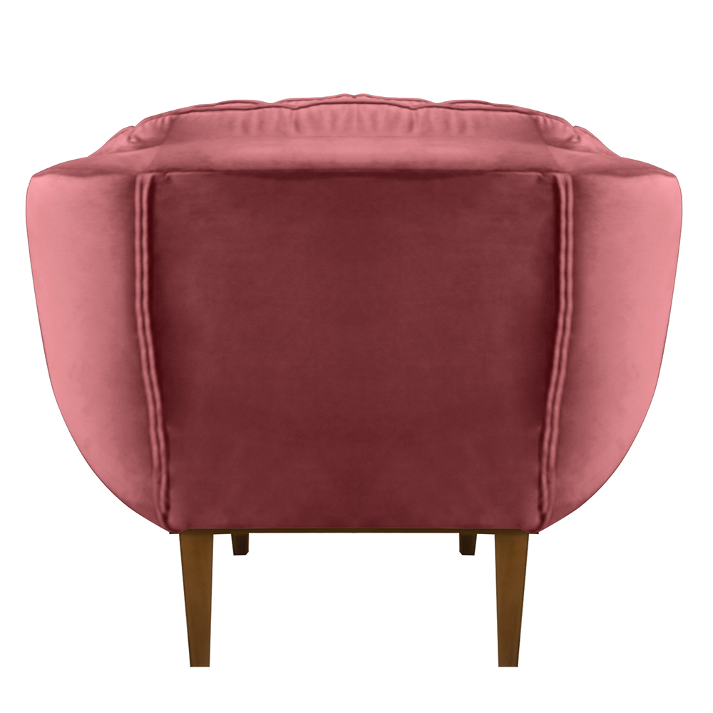 Kit 2 Poltronas Decorativa Marcela Veludo Rosa Dal Poz Estofados