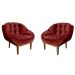 Kit 2 Poltronas Decorativa Marcela Veludo Vermelho Dal Poz Estofados