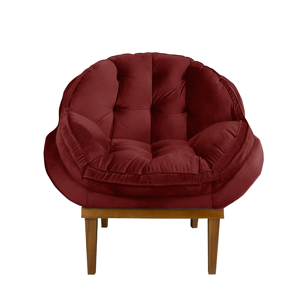Kit 2 Poltronas Decorativa Marcela Veludo Vermelho Dal Poz Estofados