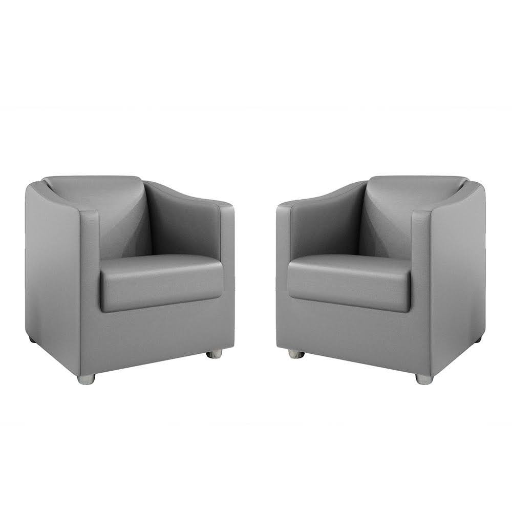 Kit 2 Poltronas Decorativa Mariana Corino Cinza Dal Poz Estofados