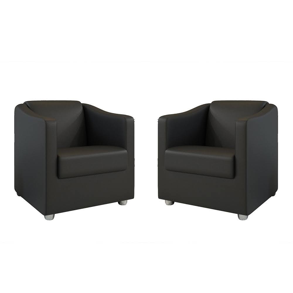 Kit 2 Poltronas Decorativa Mariana Corino Preto Dal Poz Estofados