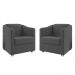 Kit 2 Poltronas Decorativa Mariana Suede Cinza Dal Poz Estofados