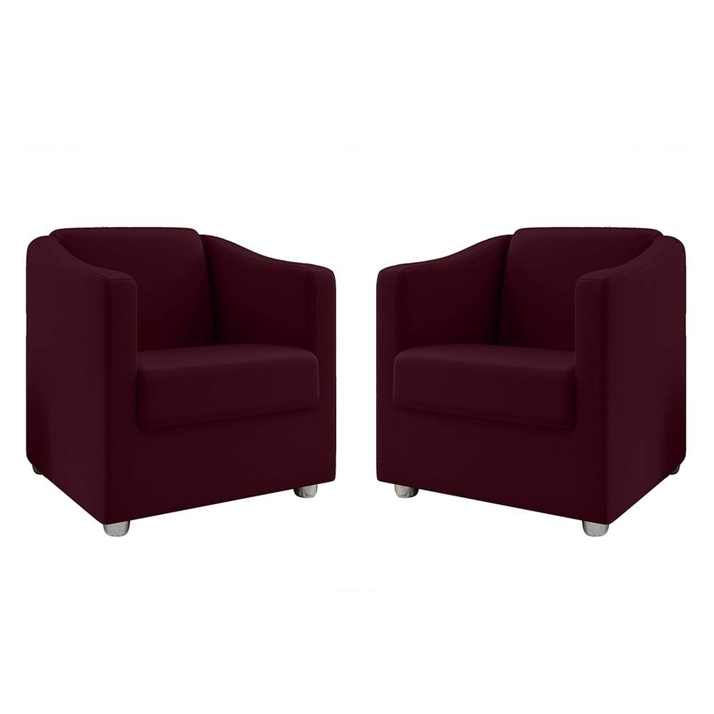 Kit 2 Poltronas Decorativa Mariana Suede Marsala Dal Poz Estofados