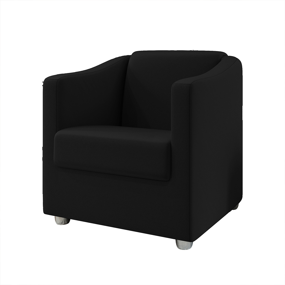 Kit 2 Poltronas Decorativa Mariana Suede Preto Dal Poz Estofados