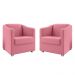 Kit 2 Poltronas Decorativa Mariana Suede Rosa Dal Poz Estofados