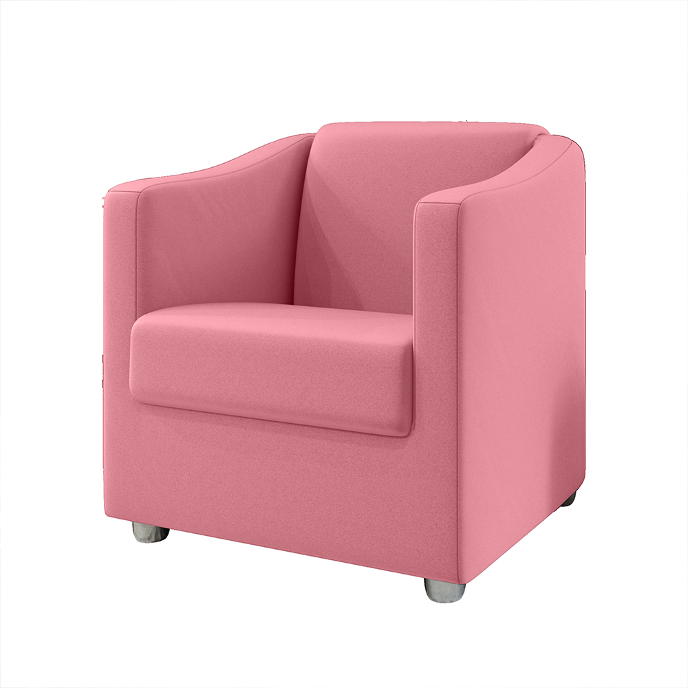 Kit 2 Poltronas Decorativa Mariana Suede Rosa Dal Poz Estofados