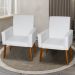Kit 2 Poltronas Decorativas Mel Material Sintético Branco Dal Poz Estofados