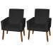 Kit 2 Poltronas Decorativas Mel Material Sintético Preto Dal Poz Estofados