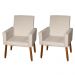 Kit 2 Poltronas Decorativas Mel Suede Bege Dal Poz Estofados