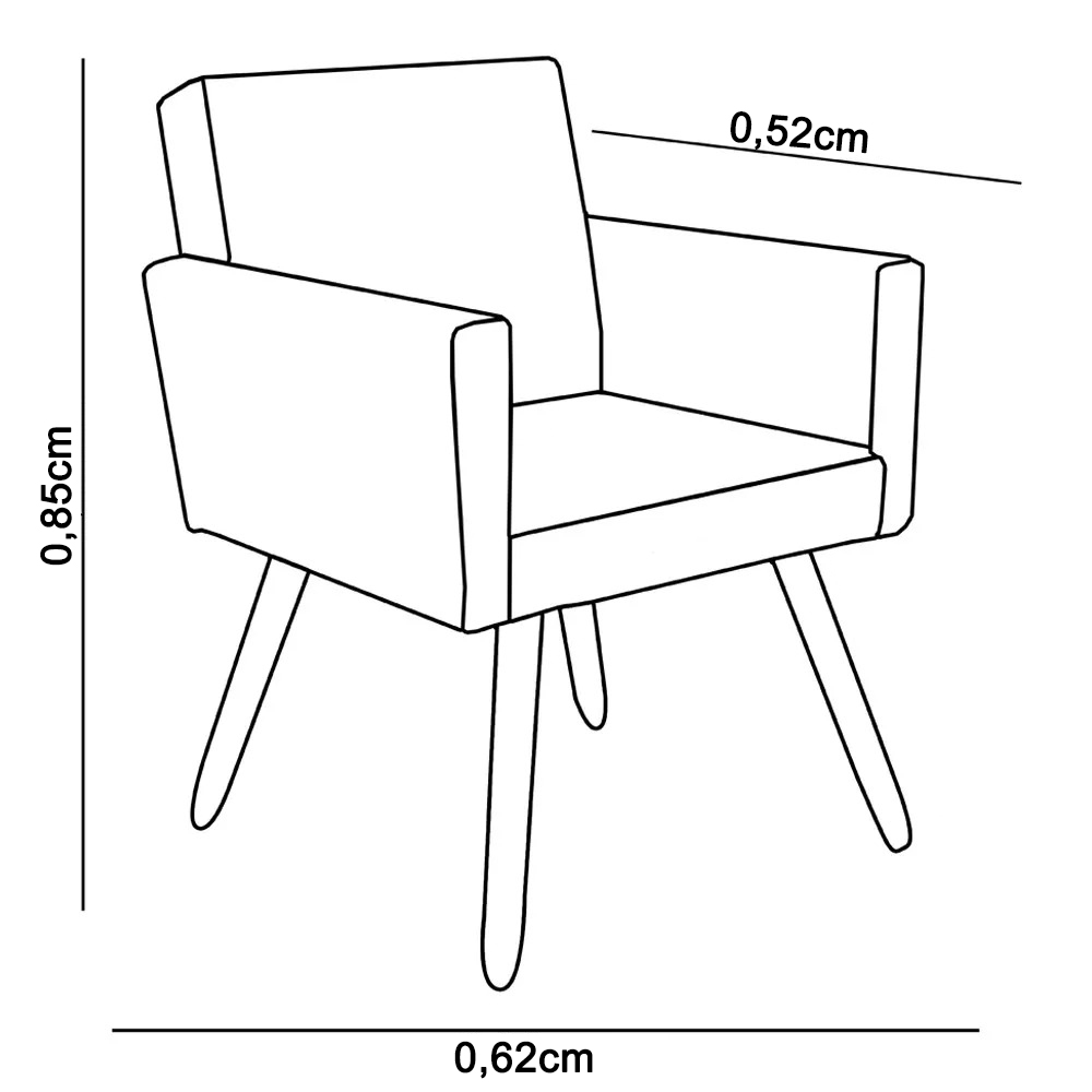 Kit 2 Poltronas Decorativas Mel Suede Bege Dal Poz Estofados