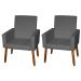 Kit 2 Poltronas Decorativas Mel Suede Cinza Dal Poz Estofados