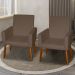Kit 2 Poltronas Decorativas Mel Suede Marrom Dal Poz Estofados