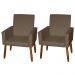 Kit 2 Poltronas Decorativas Mel Suede Marrom Dal Poz Estofados
