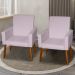 Kit 2 Poltronas Decorativas Mel Suede Rosa Claro Dal Poz Estofados
