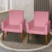 Kit 2 Poltronas Decorativas Mel Suede Rosa Dal Poz Estofados