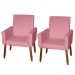 Kit 2 Poltronas Decorativas Mel Suede Rosa Dal Poz Estofados