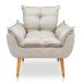 Kit 2 Poltronas Opala Decorativa Luxo Linho Bege Dal Poz Estofados