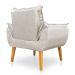 Kit 2 Poltronas Opala Decorativa Luxo Linho Bege Dal Poz Estofados