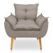 Kit 2 Poltronas Opala Decorativa Luxo Linho Capuccino Dal Poz Estofados