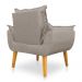 Kit 2 Poltronas Opala Decorativa Luxo Linho Capuccino Dal Poz Estofados