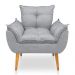 Kit 2 Poltronas Opala Decorativa Luxo Linho Cinza Dal Poz Estofados