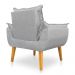 Kit 2 Poltronas Opala Decorativa Luxo Linho Cinza Dal Poz Estofados