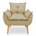 Kit 2 Poltronas Opala Decorativa Luxo Linho Dourado Dal Poz Estofados