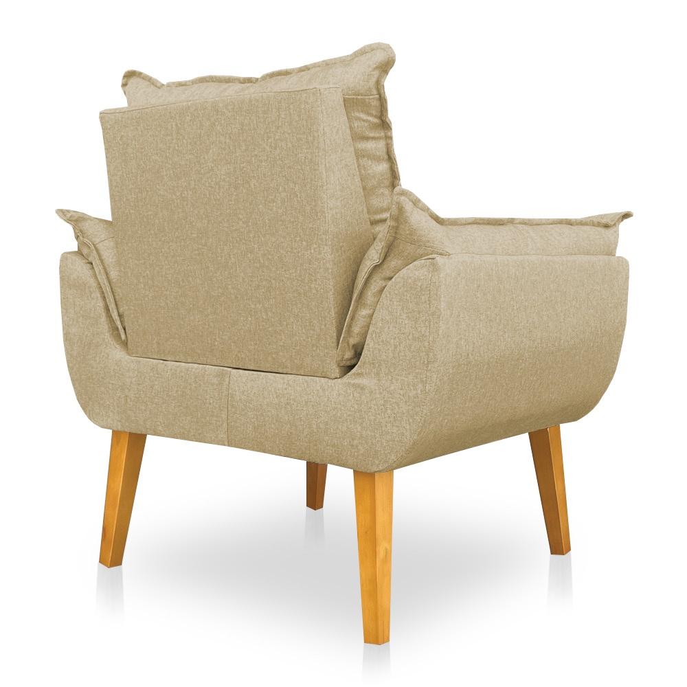 Kit 2 Poltronas Opala Decorativa Luxo Linho Dourado Dal Poz Estofados