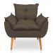 Kit 2 Poltronas Opala Decorativa Luxo Linho Marrom Dal Poz Estofados
