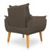 Kit 2 Poltronas Opala Decorativa Luxo Linho Marrom Dal Poz Estofados