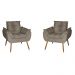 Kit 2 Poltronas Opala Decorativa Suede Capuccino Dal Poz Estofados