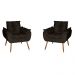 Kit 2 Poltronas Opala Decorativa Suede Marrom Dal Poz Estofados