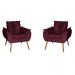 Kit 2 Poltronas Opala Decorativa Suede Marsala Dal Poz Estofados