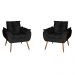 Kit 2 Poltronas Opala Decorativa Suede Preto Dal Poz Estofados
